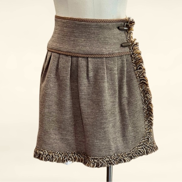 Vintage 80s Yves Saint Laurent Wool Wrap Skir - Picture 2 of 5